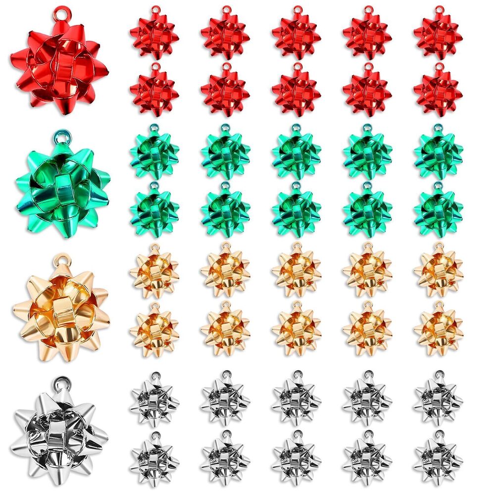 3214 40 Pcs/20 Pairs Christmas Charms for Jewelry Making, Christmas Bow